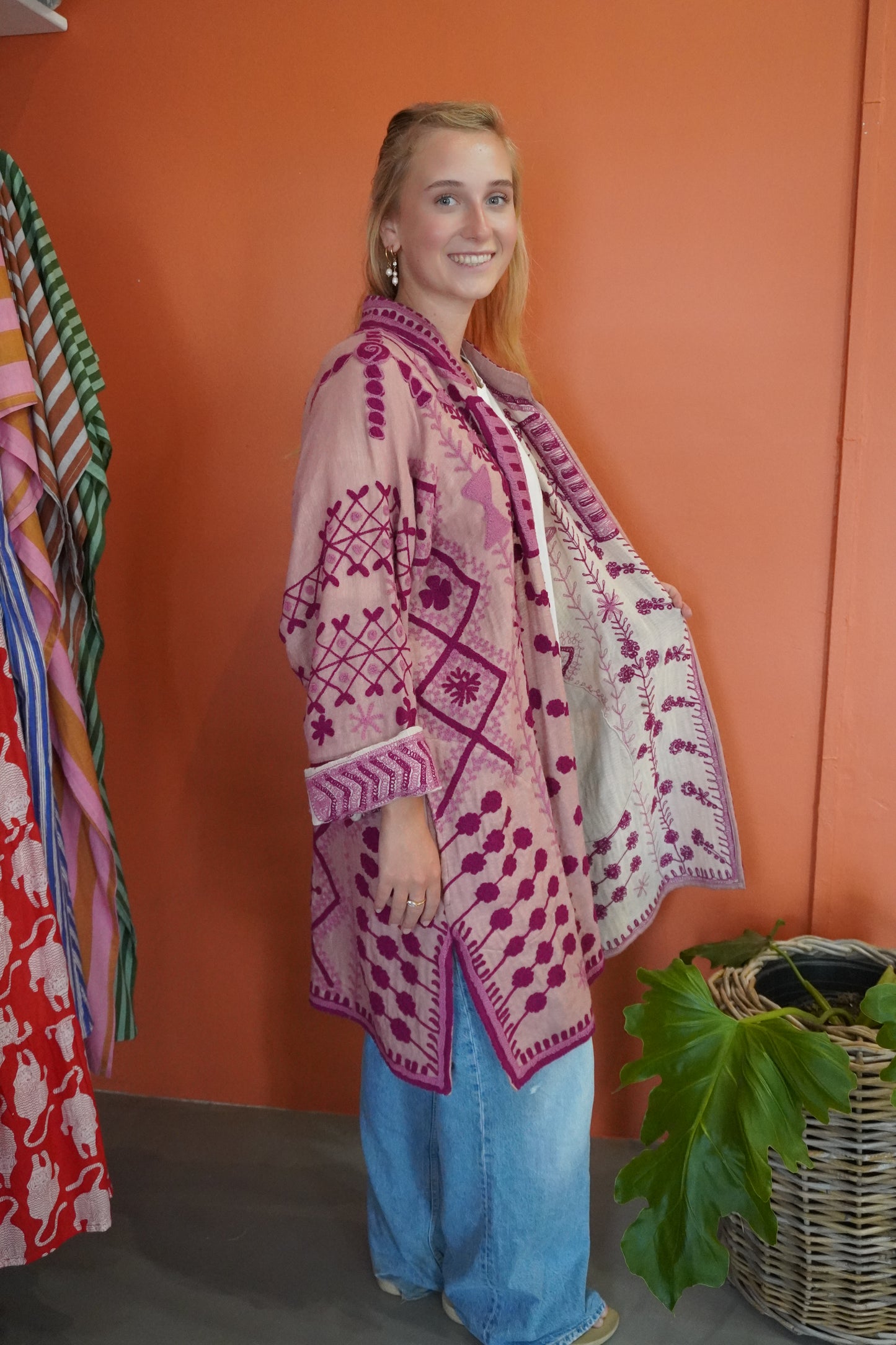Stunning PINK 100% Indian Cotton Jacket