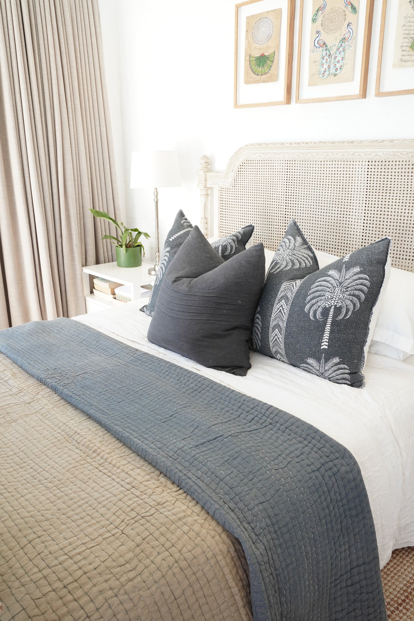 Kantha Quilt in Black and Earth