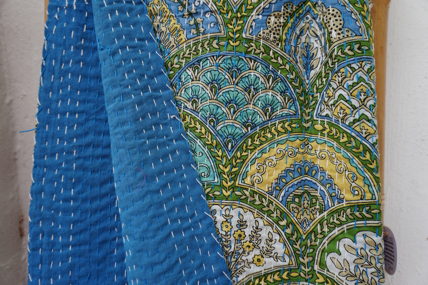 Kantha Quilt in Peacock
