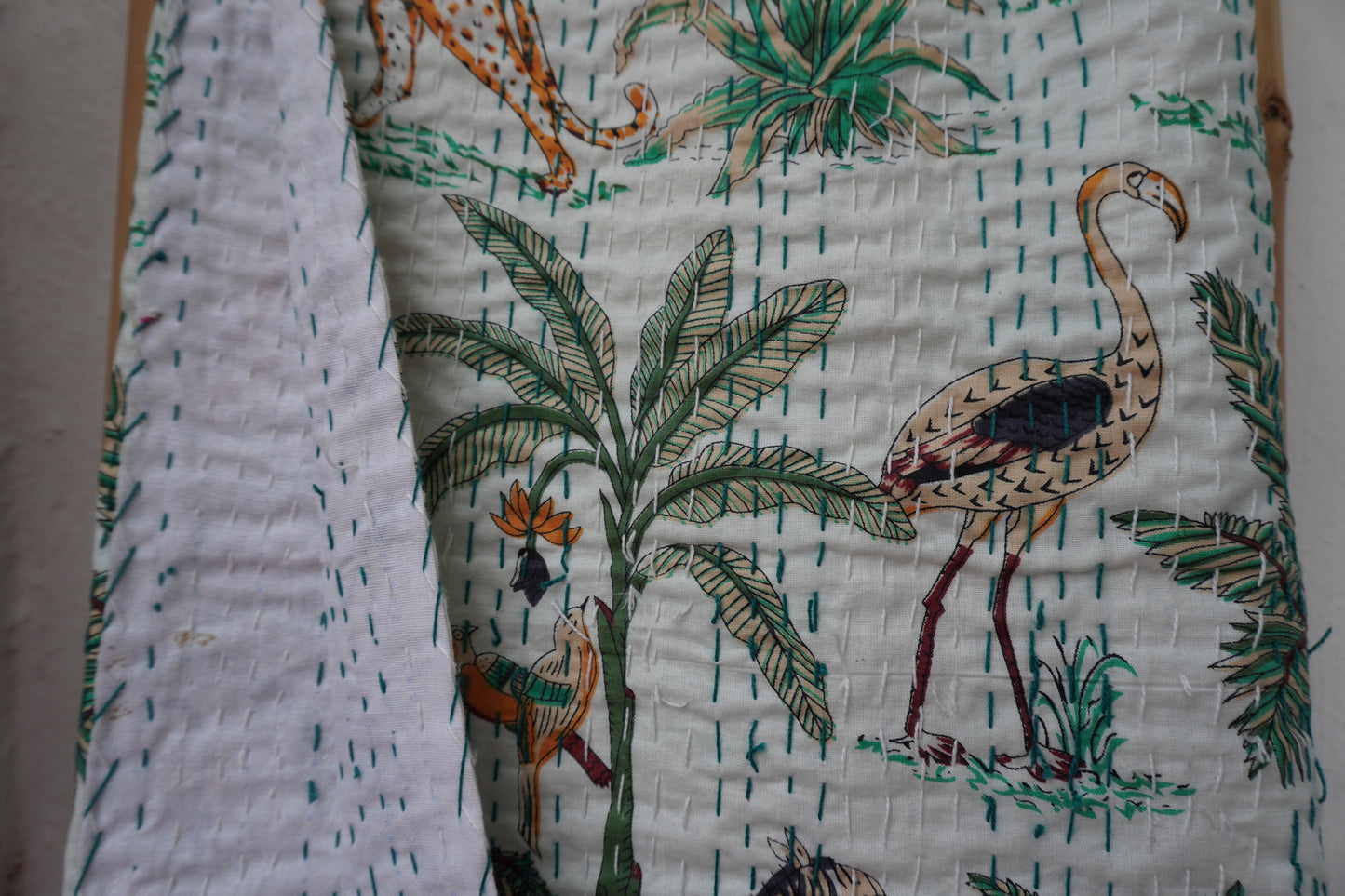 Kantha Quilt in Rainforest Safari