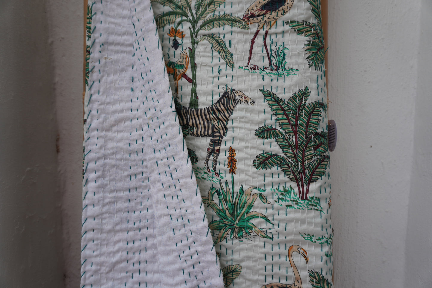 Kantha Quilt in Rainforest Safari