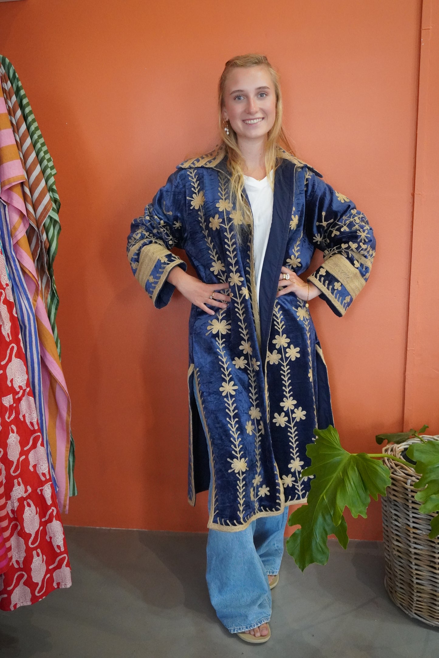 Midnight Blue Velvet Jacket with 100% Indian Cotton Lining