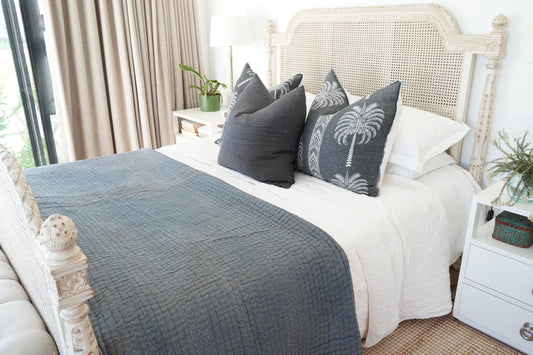 Kantha Quilt in Black and Earth
