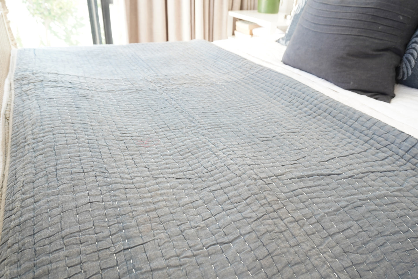 Kantha Quilt in Black and Earth