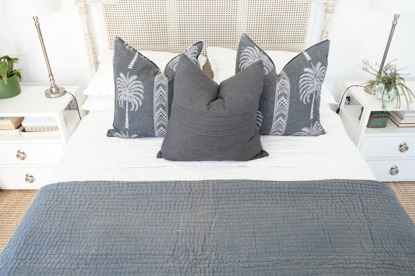 Kantha Quilt in Black and Earth