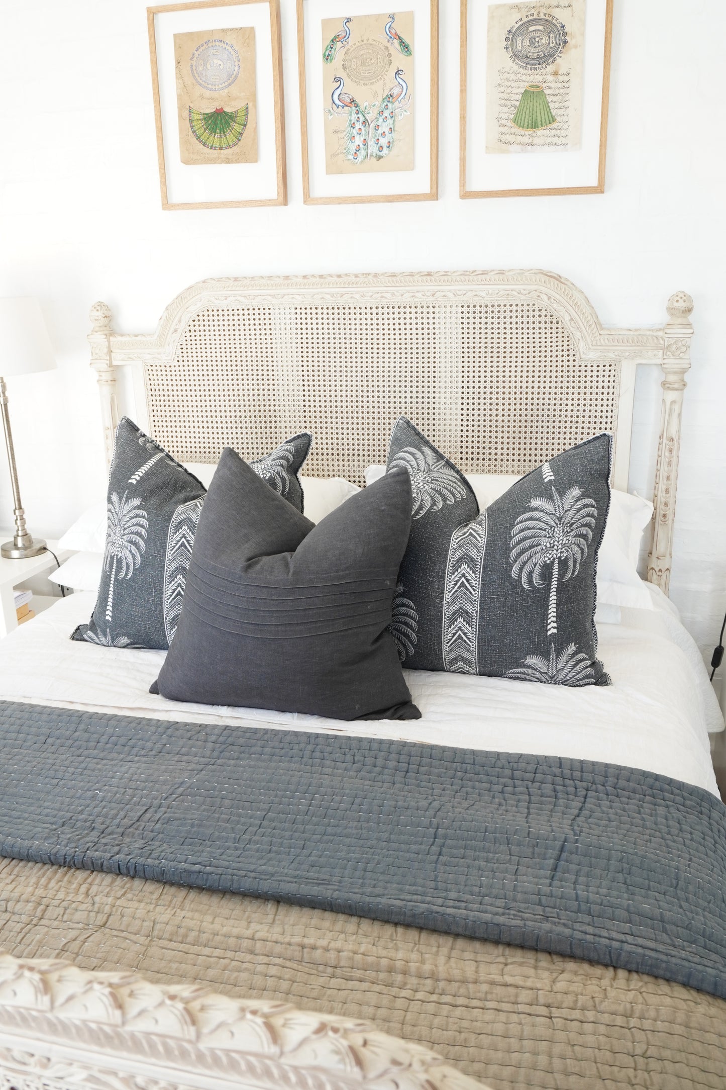 Kantha Quilt in Black and Earth