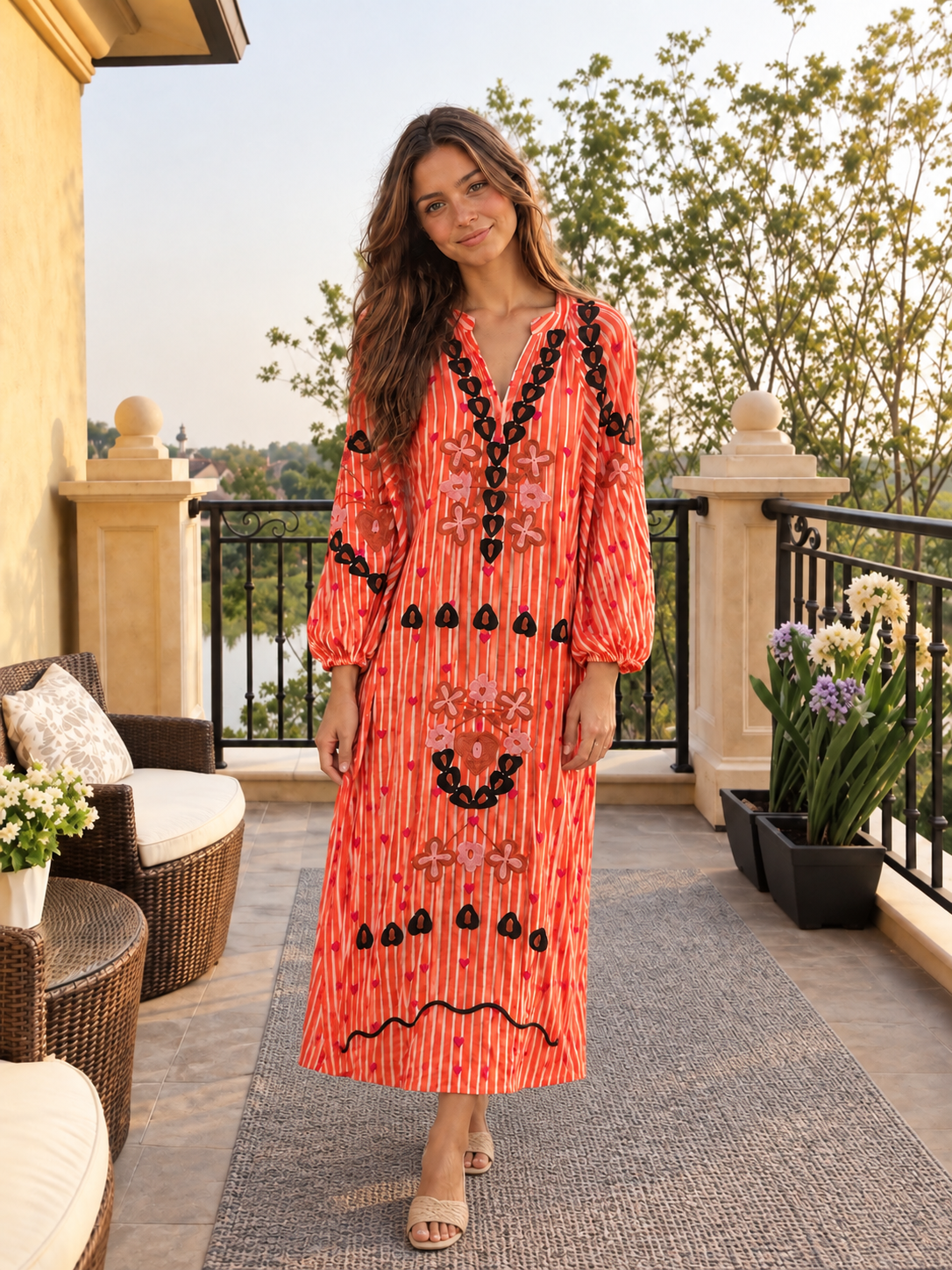 EMBROIDERED STRIPE & HEART DRESSES